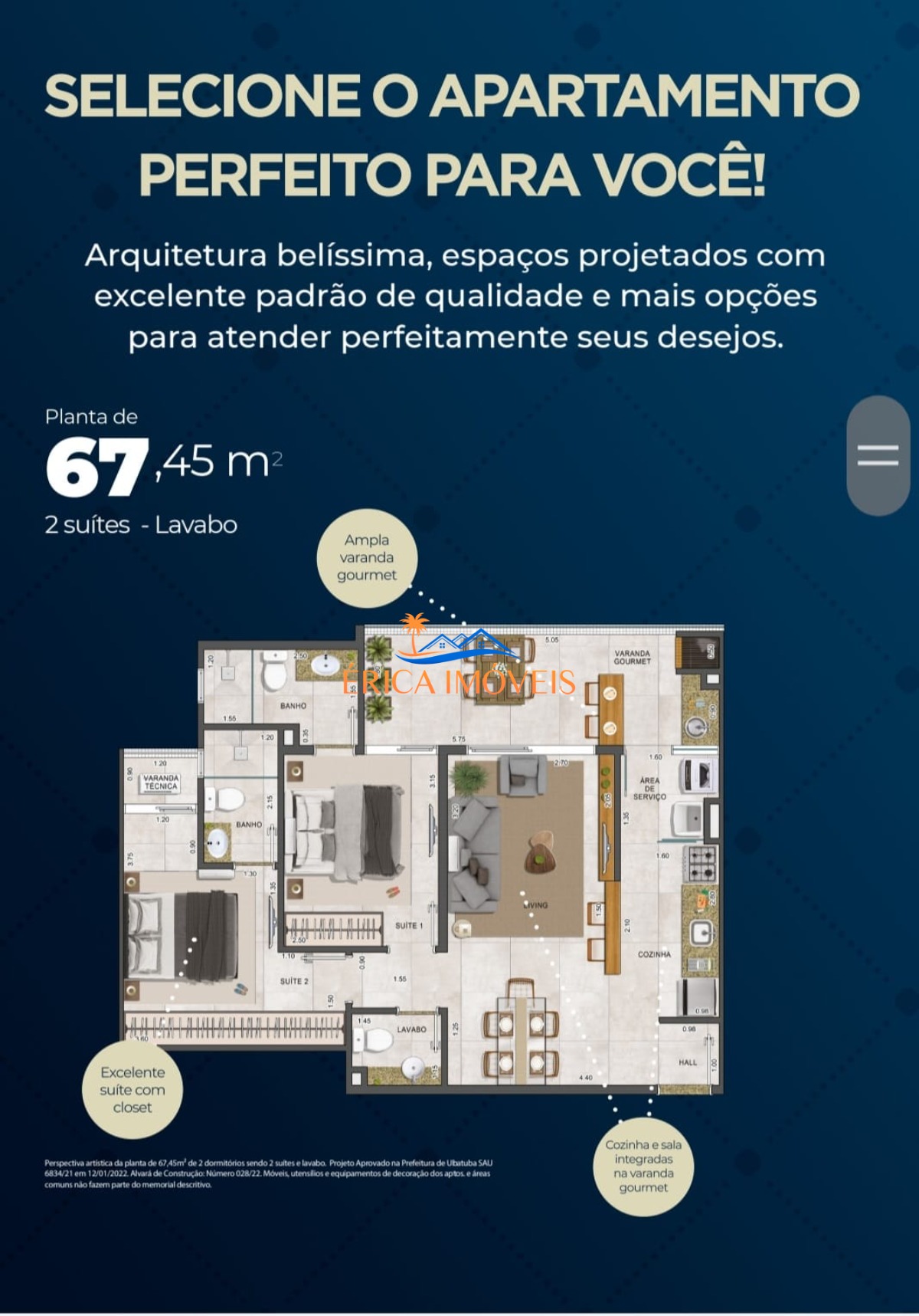 Apartamento à venda com 2 quartos, 67m² - Foto 11